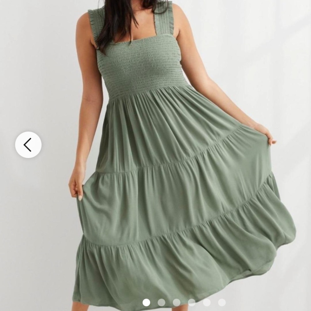 Aerie at the Barre Mint Sage Khaki and Green Dress